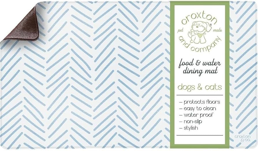 CROXTON & CO. Non-Slip Faux Leather Pet Feeding Mat for Dog Bowls | Large Bowl Mat for Food and W... | Amazon (US)