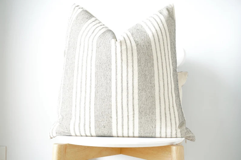 White Black Striped Pillow Cover | Etsy (US)