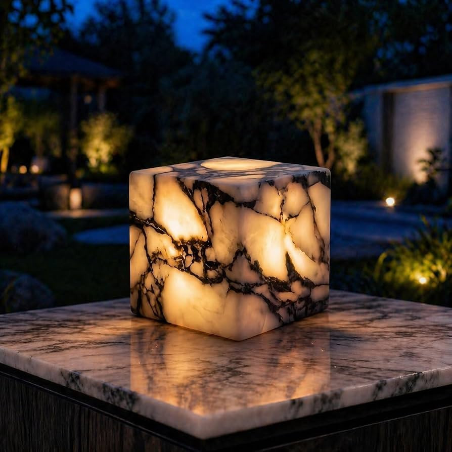 Natural Marble Touch Pat Lamp, Unique Stone Small Night Table Lamp, Type-C Rechargeable 3-Way Dim... | Amazon (US)