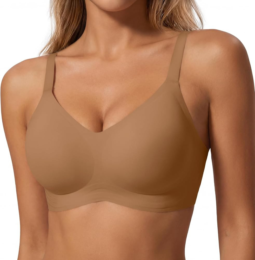 LUCKMEEY Jelly Wireless Bras for Women Push Up Plunge Supportive Seamless Bras No Underwire Suppo... | Amazon (US)
