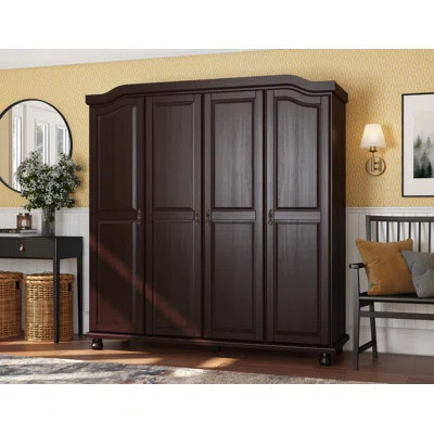 Kyle 100% Solid Wood 4-door Wardrobe Armoire | Wayfair North America