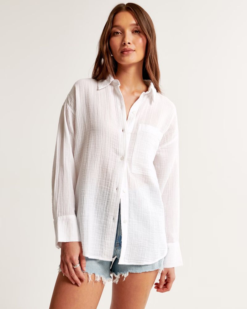 Oversized Gauzy Shirt | Abercrombie & Fitch (US)
