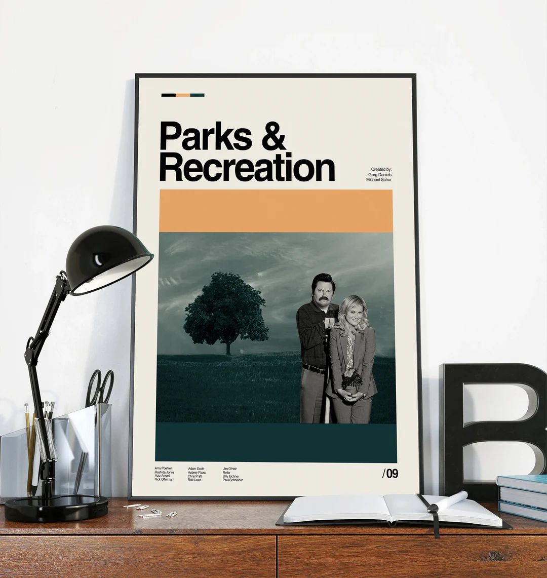 Parks & Recreation Poster  Minimalist Art  Retro Movie - Etsy | Etsy (US)