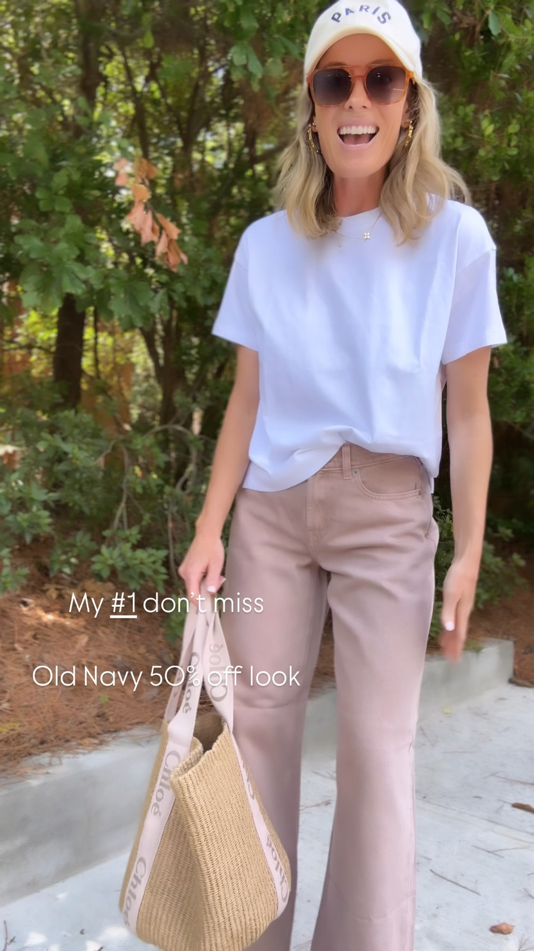 My #1 don’t miss look from @oldnavy… the easiest white tee ( that is thick and comfy and perfect ) mixed with these pajama like wide leg jeans 🤍 two basics I will for sure be living in …. Everything is 50% off online right now! True to size ( 4 in jeans and small tee ). Sale ends 7/18! 

#oldnavystyle #oldnavypartner


#LTKSaleAlert #LTKVideo #LTKFindsUnder50