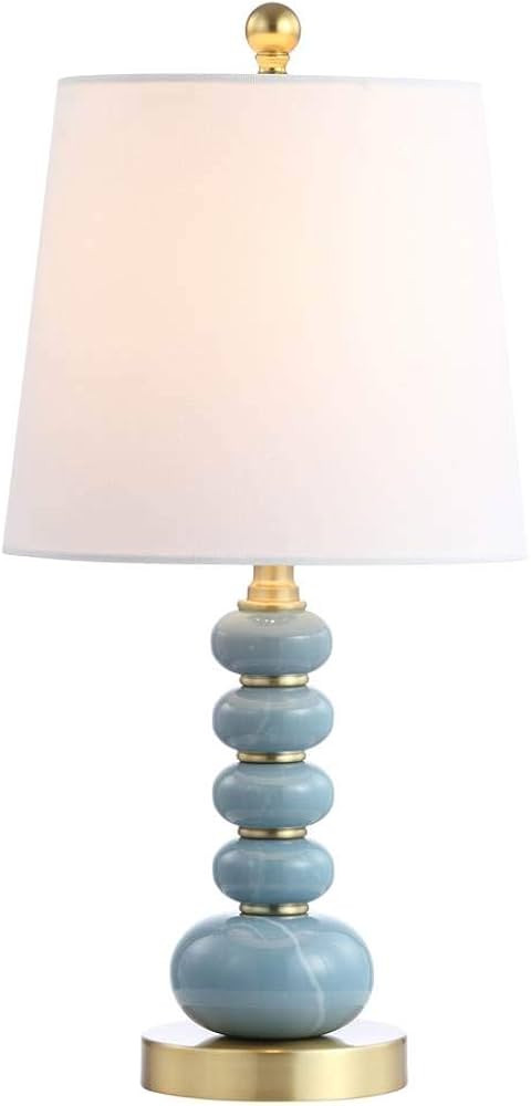 SAFAVIEH Lighting Collection Trace Light Blue Marble Finish/ Brass Gold 20-inch Bedroom Living Ro... | Amazon (US)