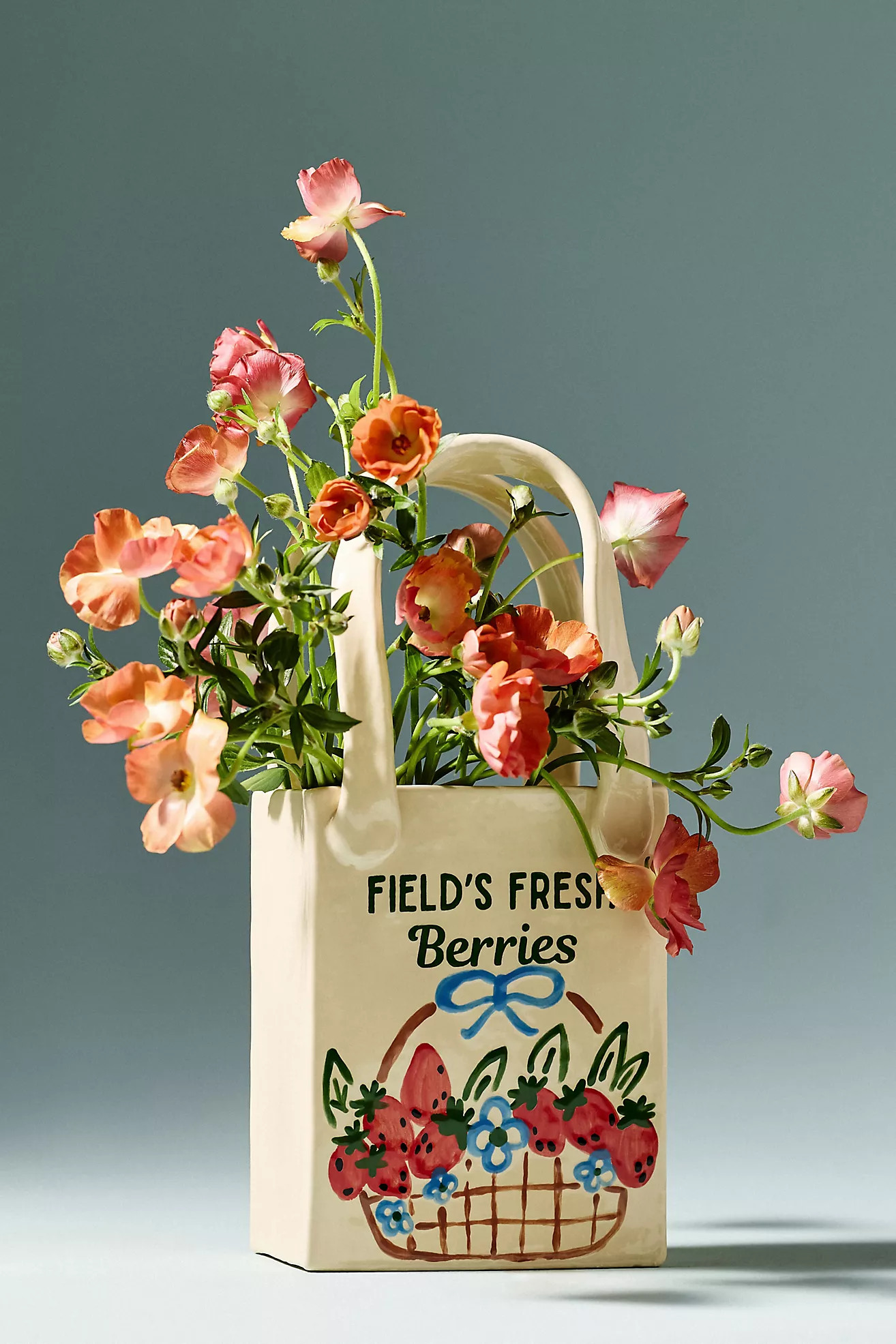 Ruby Clay Flower Market Tote Bud Vase | Anthropologie (US)