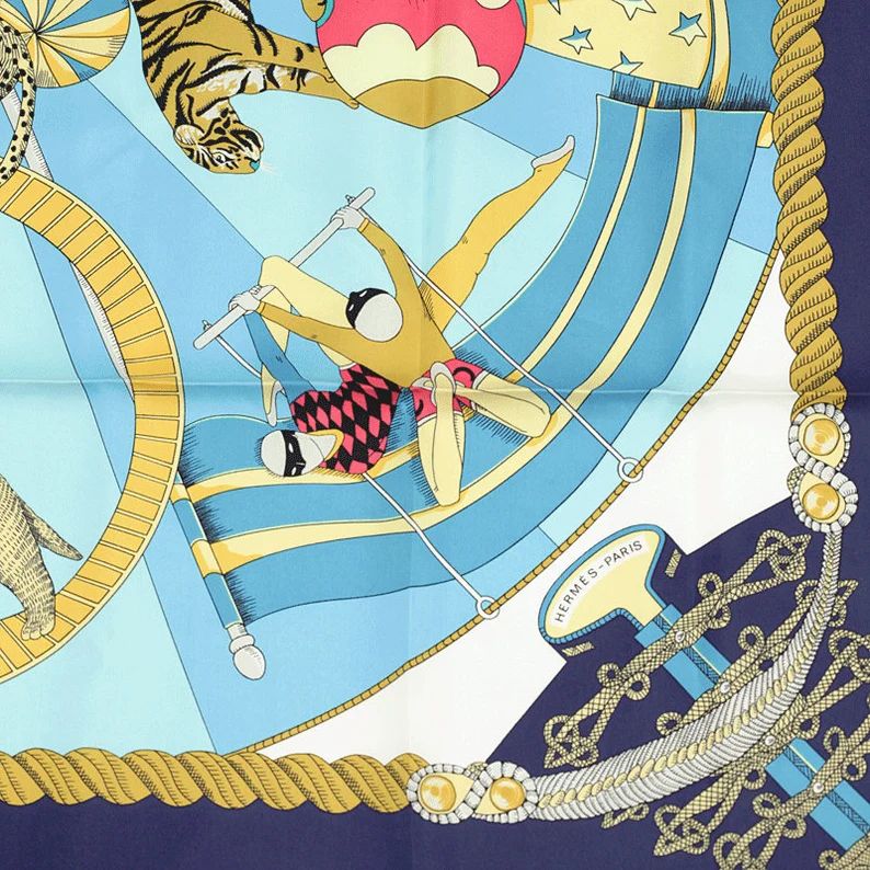 Hermes Scarf "Circus" by Annie Faivre 90cm Silk | Carre Foulard | Etsy (US)