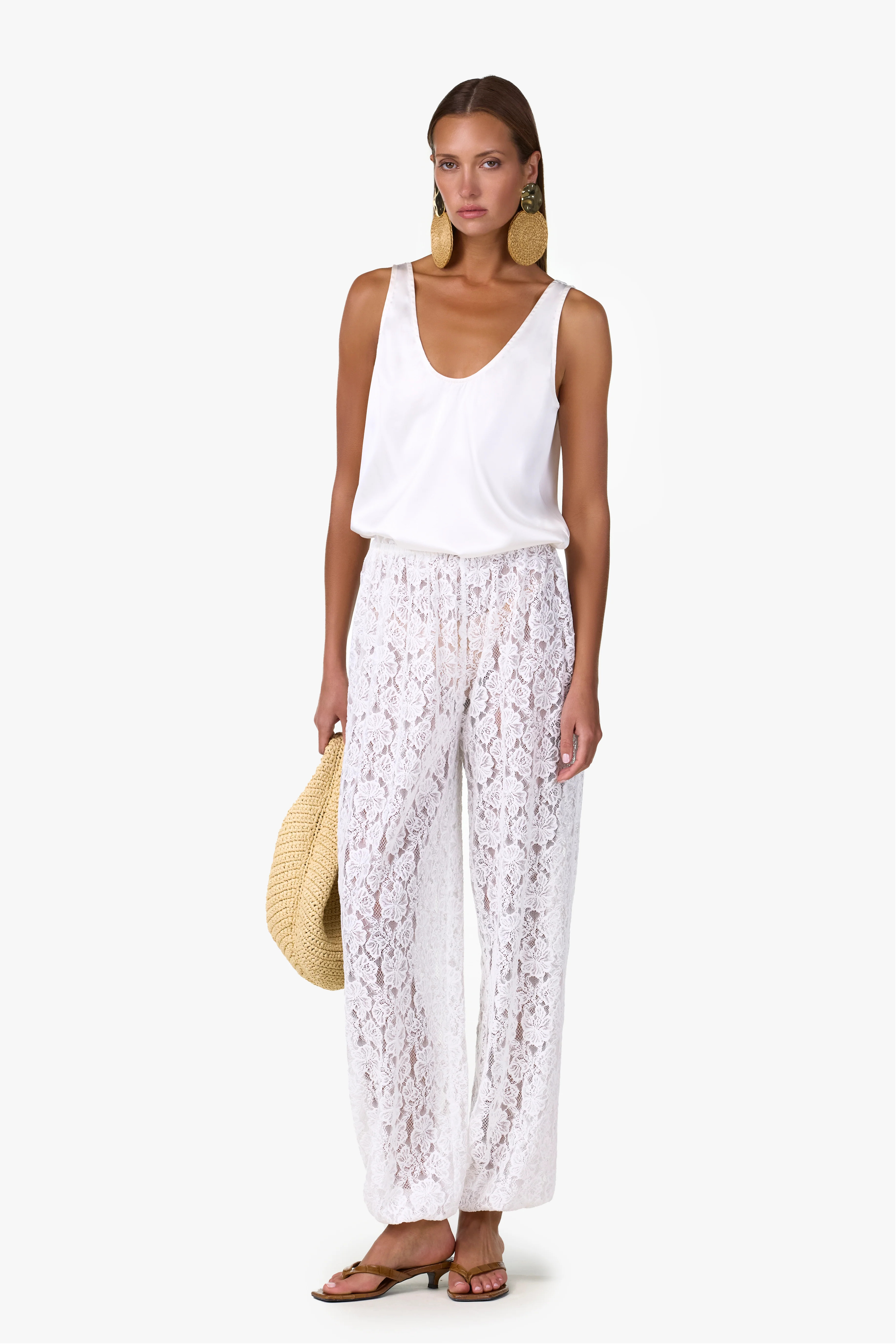 Lace Balloon Pant (White) | SAME