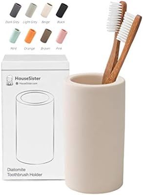 HouseSister Organic Diatomite Toothbrush Toothpaste Makeup Brushes Razors Holder Bathroom Counter... | Amazon (US)