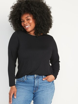 Luxe Crew-Neck Long-Sleeve T-Shirt for Women | Old Navy (US)