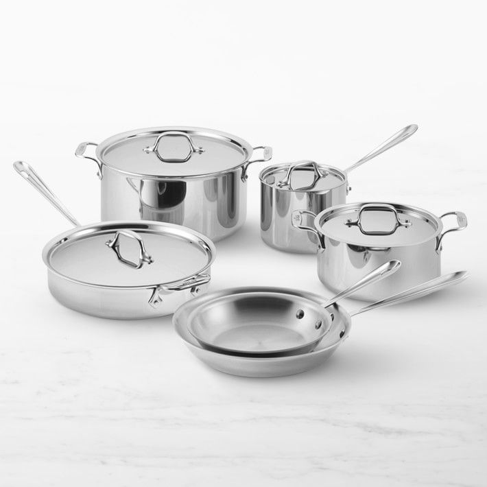 All-Clad D3 Tri-Ply Stainless-Steel 10-Piece Cookware Set | Williams-Sonoma