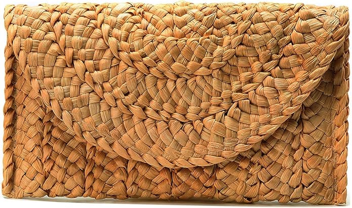 Obosoyo Women's Straw Clutch Handbag Straw Purse Envelope Bag Wallet Summer Beach Bag Woven Bag P... | Amazon (US)