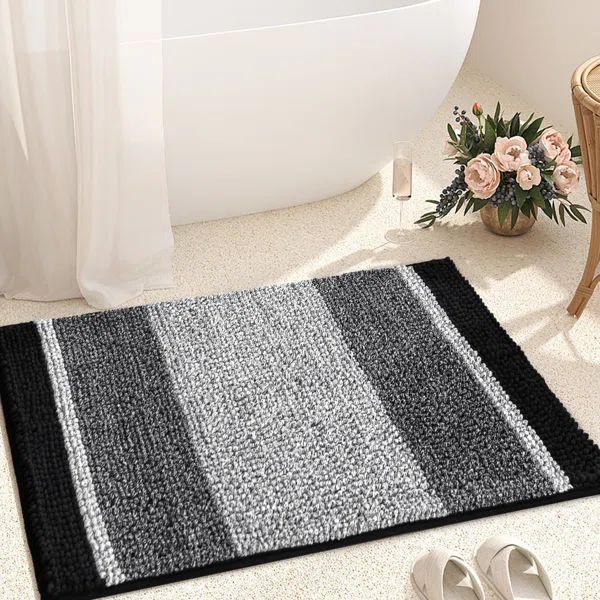 Mersin Gradient Chenille Water Absorbent Soft Plush Bath Rug | Wayfair North America