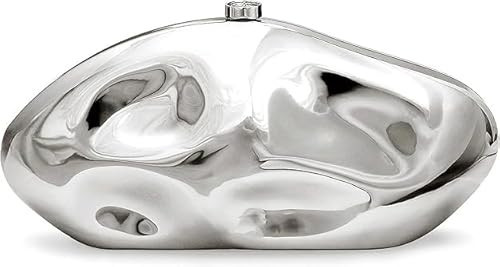 blinkgooblink Acrylic Silver Evening Clutch Purse for Women, Wedding Guest Clutch Metal Chain Shoulder Crossbody Bag | Amazon (US)
