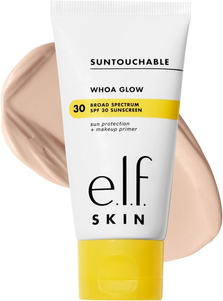 e.l.f. SKIN Suntouchable Whoa Glow SPF 30, Sunscreen & Makeup Primer For A Glowy Finish, Made Wit... | Amazon (US)