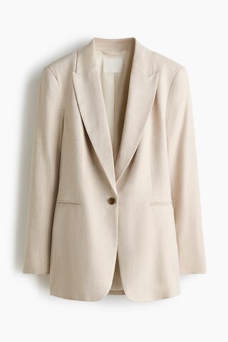 H & M - Linen-Blend Blazer - Beige | H&M (US + CA)