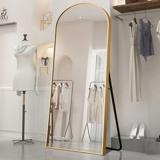 Arched Full Length Floor Wall Mirror Standing Dressing Mirror - 64.12x21 - Gold | Bed Bath & Beyond