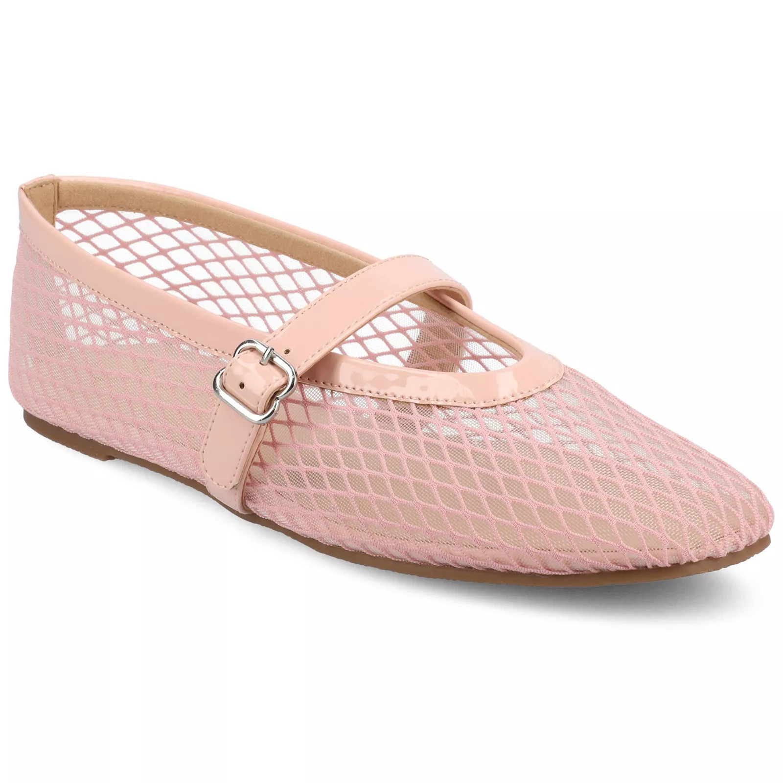Journee Casha Women's Mesh Slip-On Square Toe Flats, Size: 11, Pink | Kohl's