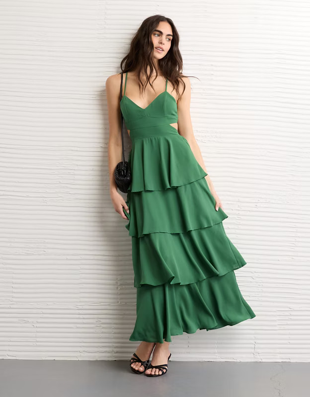 AE Cut-Out Tiered Maxi Dress | American Eagle Outfitters (US & CA)