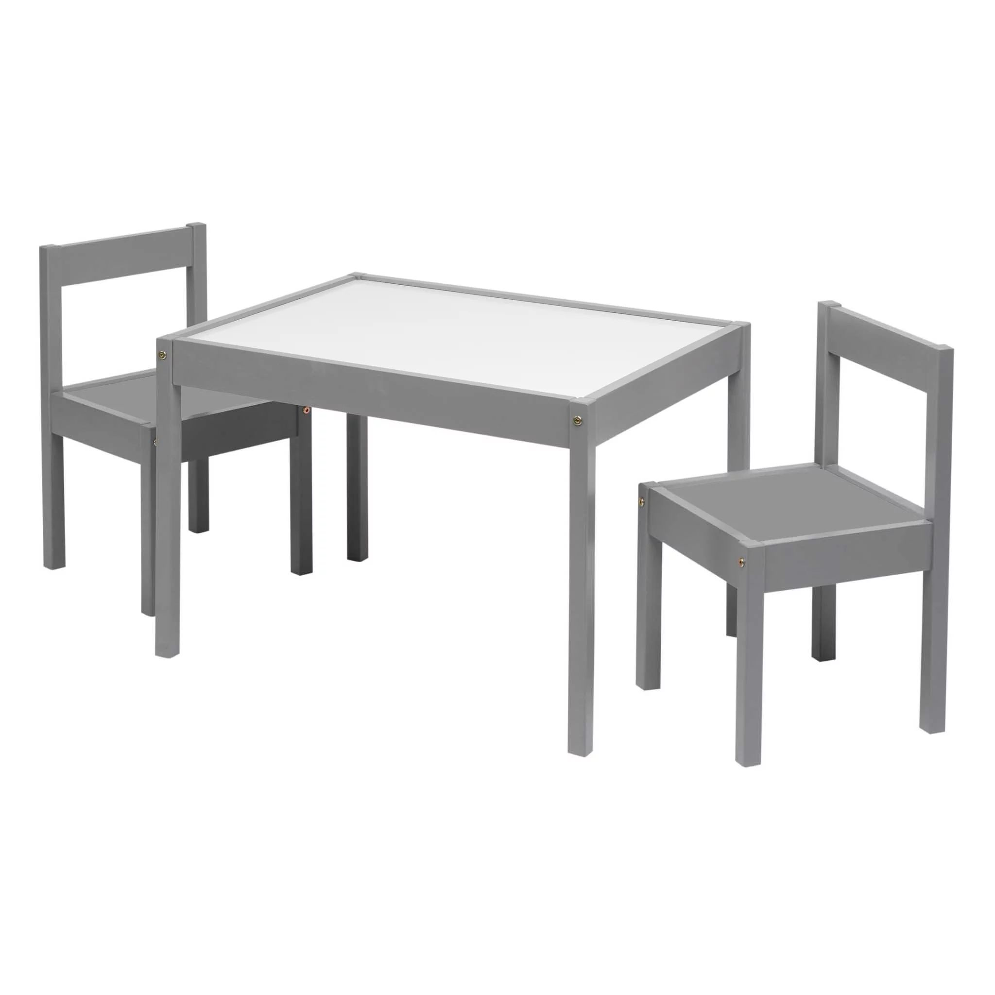 Your Zone 3-Piece Dry Erase Activity Table Play Set - Gray, 25" x 19" x 18" | Walmart (US)