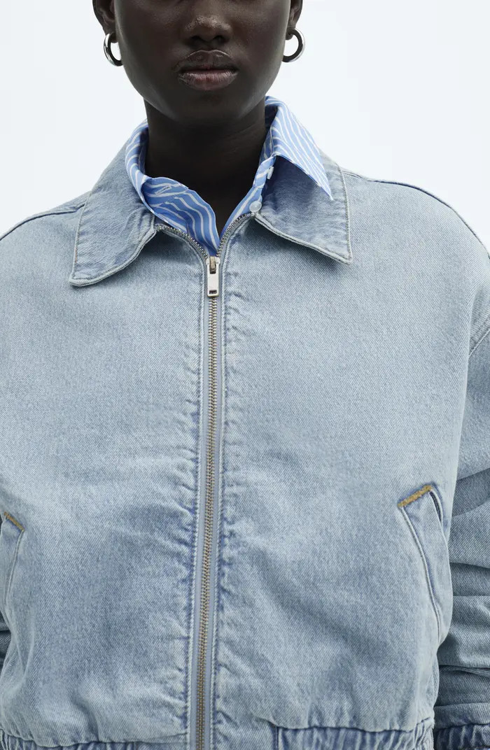 MANGO Denim Bomber Jacket | Nordstrom | Nordstrom