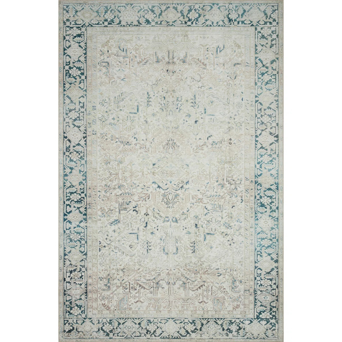 Magnolia Home by Joanna Gaines x Loloi Lenna Natural / Denim Area Rug | Wayfair North America