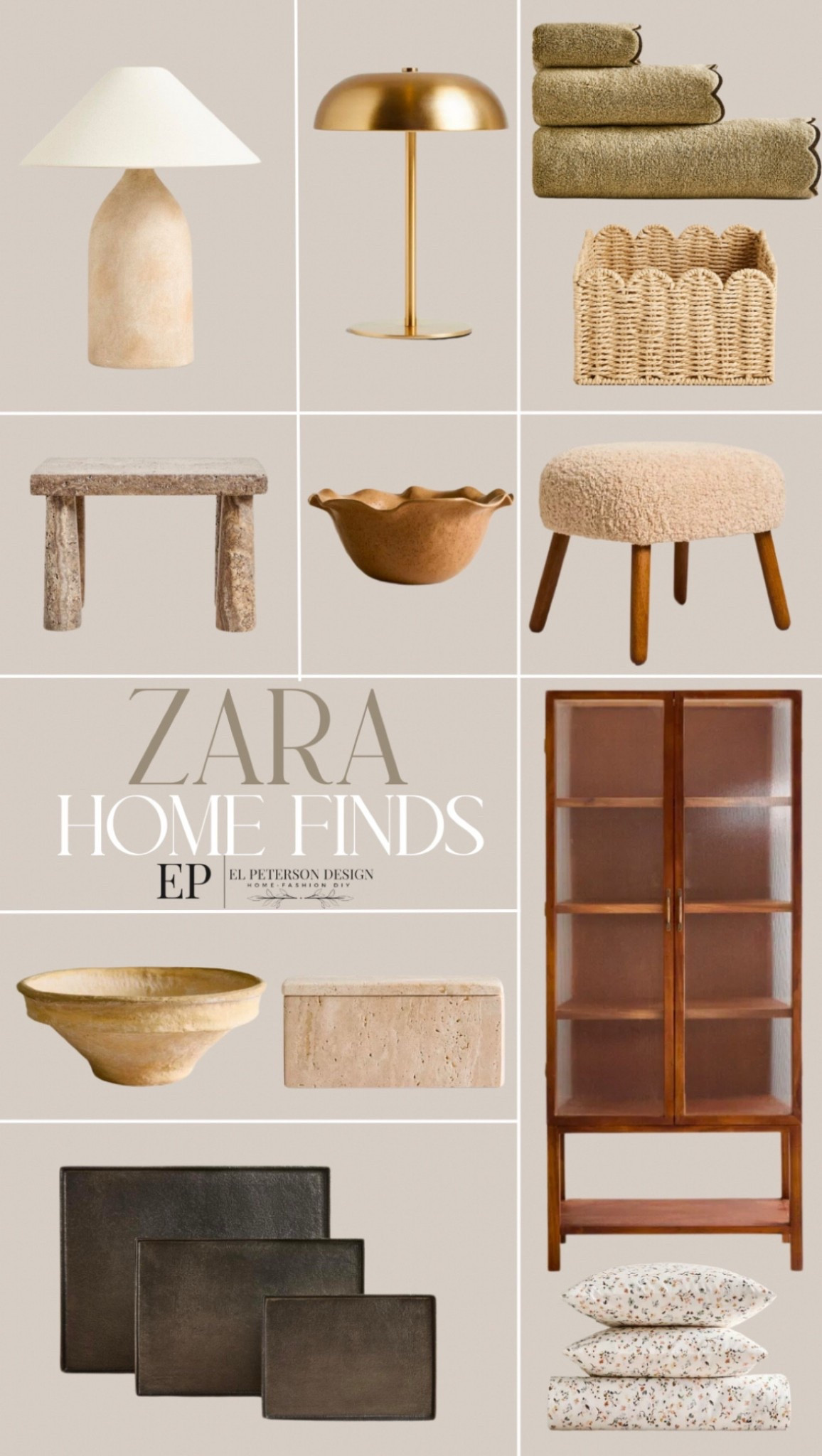 Zara 
Table lamp
Floral duvet 
Trays
Bowl
Travertine box
Stool
Basket
Towels
Tall accent cabinet 

#LTKFindsUnder50 #LTKHome #LTKFindsUnder100