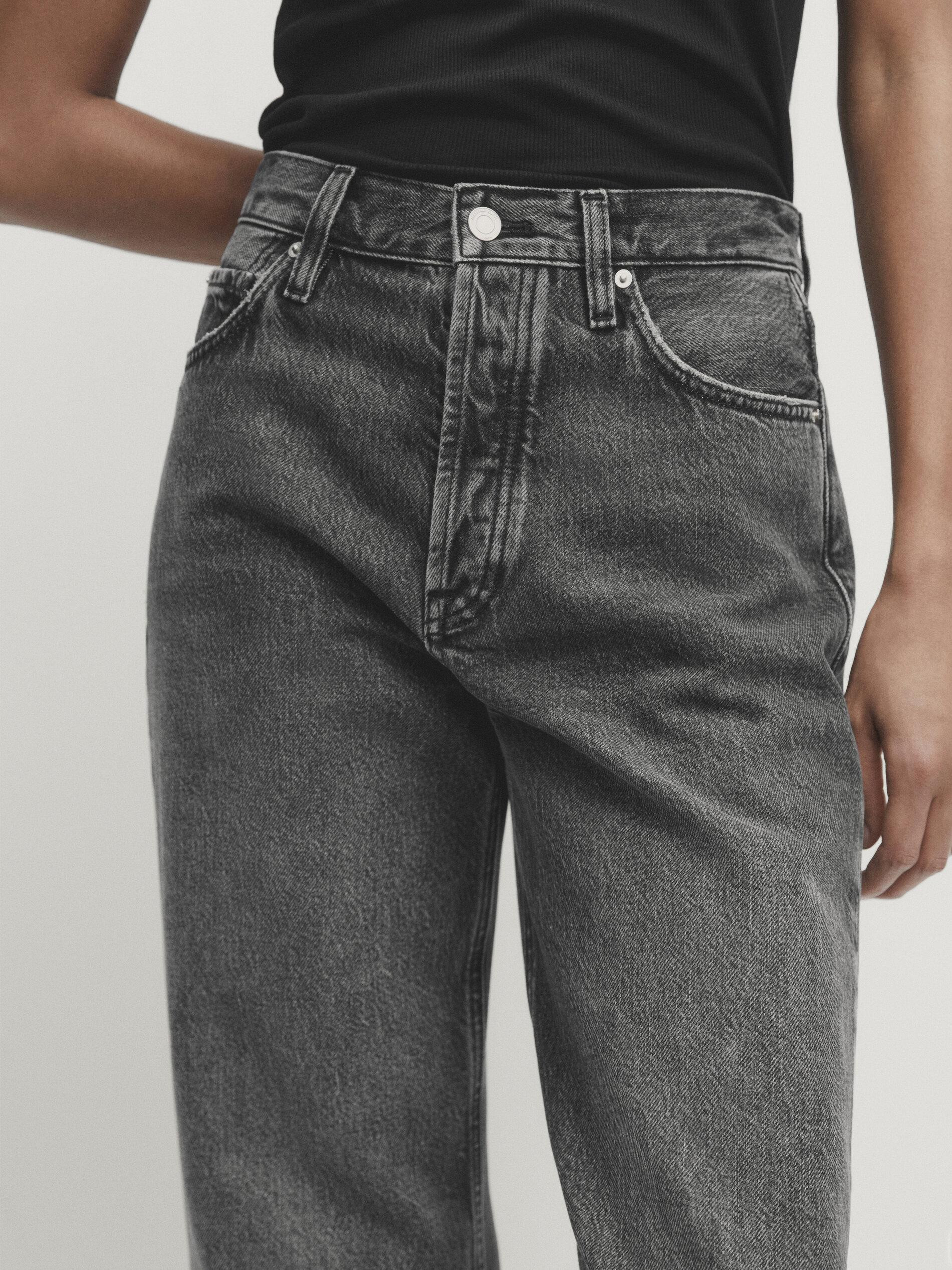 Straight fit high-waist jeans | Massimo Dutti US