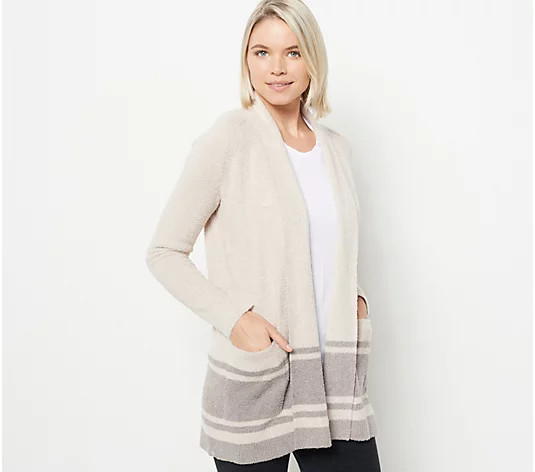 Barefoot Dreams CozyChic Lite Saddle-Sleeve Cardi | QVC