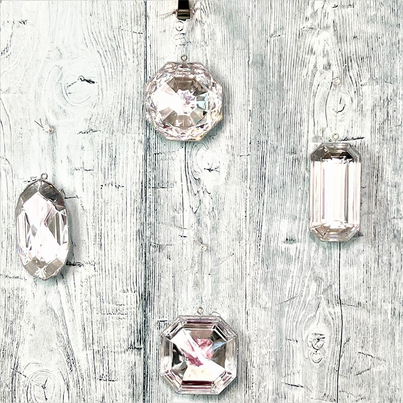 Jewel Ornament Set, Crystal Jewel Ornaments, Gem Ornaments, Acrylic Jewel Ornament Set, Wreath At... | Etsy (US)