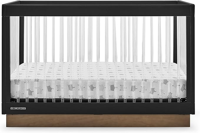 Delta Children James Acrylic 4-in-1 Convertible Crib - Greenguard Gold Certified, Midnight Grey/A... | Amazon (US)