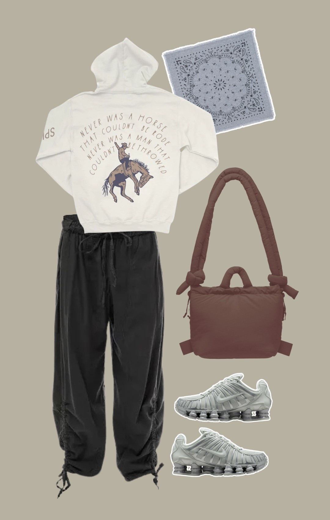 Elevated western casual🐎
Cashmere bandana scarf | Kujten
Puffer shoulder bag | Ölend
Joggers | Free People Hadley Poplin Pant (linked similar) 

#LTKootd