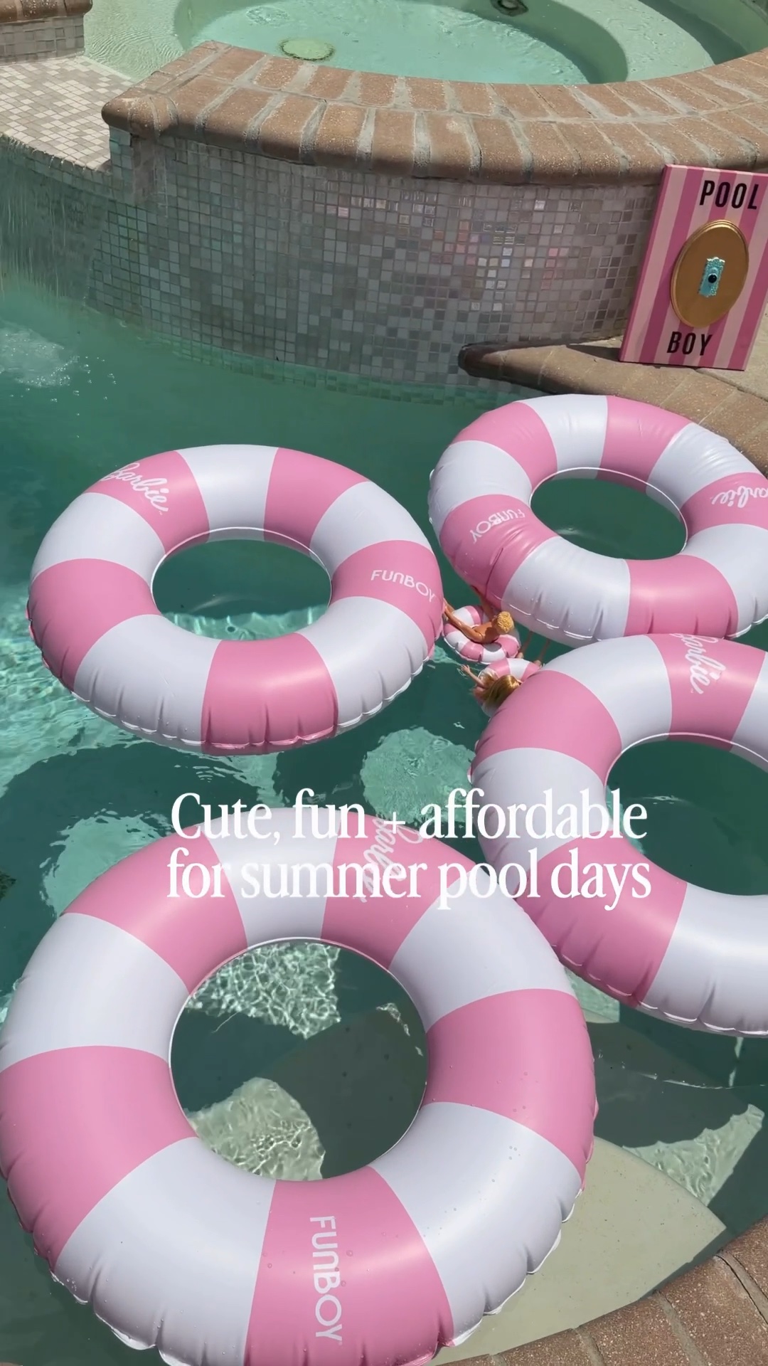 POV: Barbie took over our pool 💕🌴

The cutest pink pool day setup with @funboy for the Barbie launch at Walmart — complete with matching floats and my very own Ken. 💅

Comment BARBIE and I’ll send you the link. 💕

#LTKPartner #Funboy #BarbieStyle #PoolDay #SummerVibes