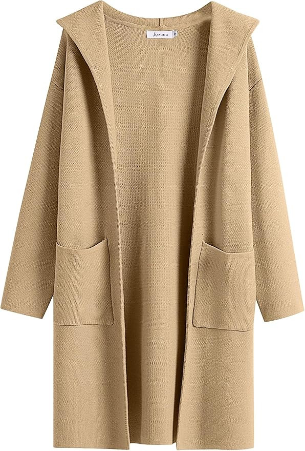 ANRABESS Cardigan for Women Open Front Oversized Hoodie Sweater Coat Casual Pockets Knit Coatigan... | Amazon (US)