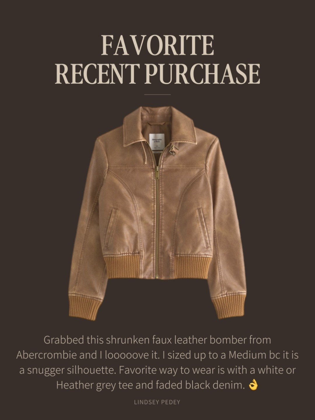 Obsessed w this Abercrombie bomber.  

Spring fashion,Faux leather, bomber, leather jacket, Moto, jacket, Abercrombie, best seller, most loved, viral, OOTD, date night ￼

#LTKValentine #LTKootd
