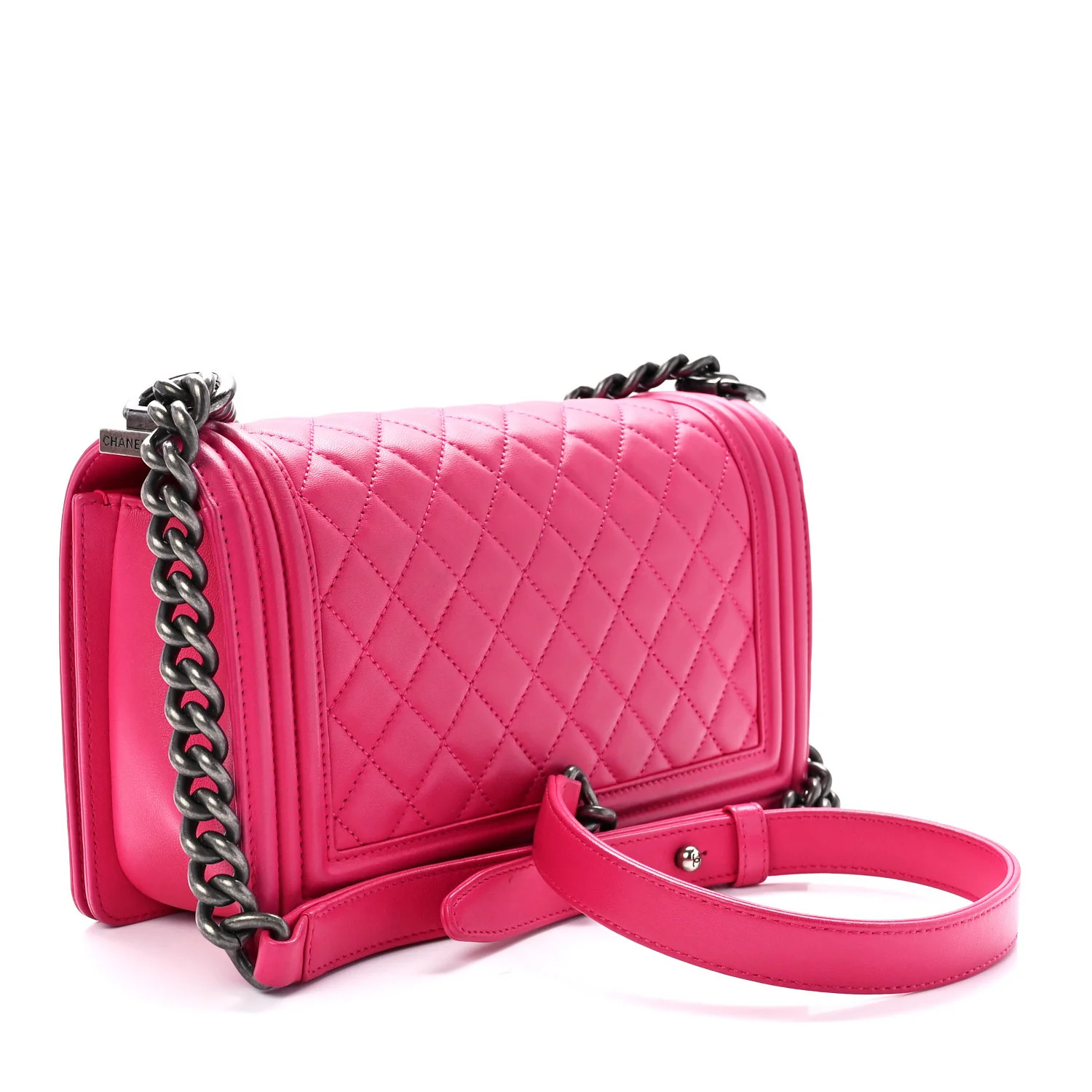 Lambskin Quilted Medium Boy Flap Pink | FASHIONPHILE (US)