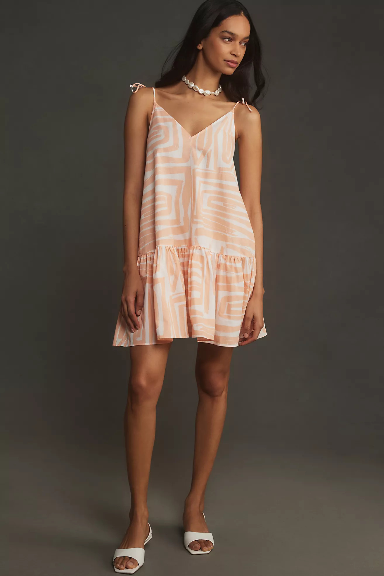 Maeve Sleeveless Flounce Swing Mini Dress | Anthropologie (US)