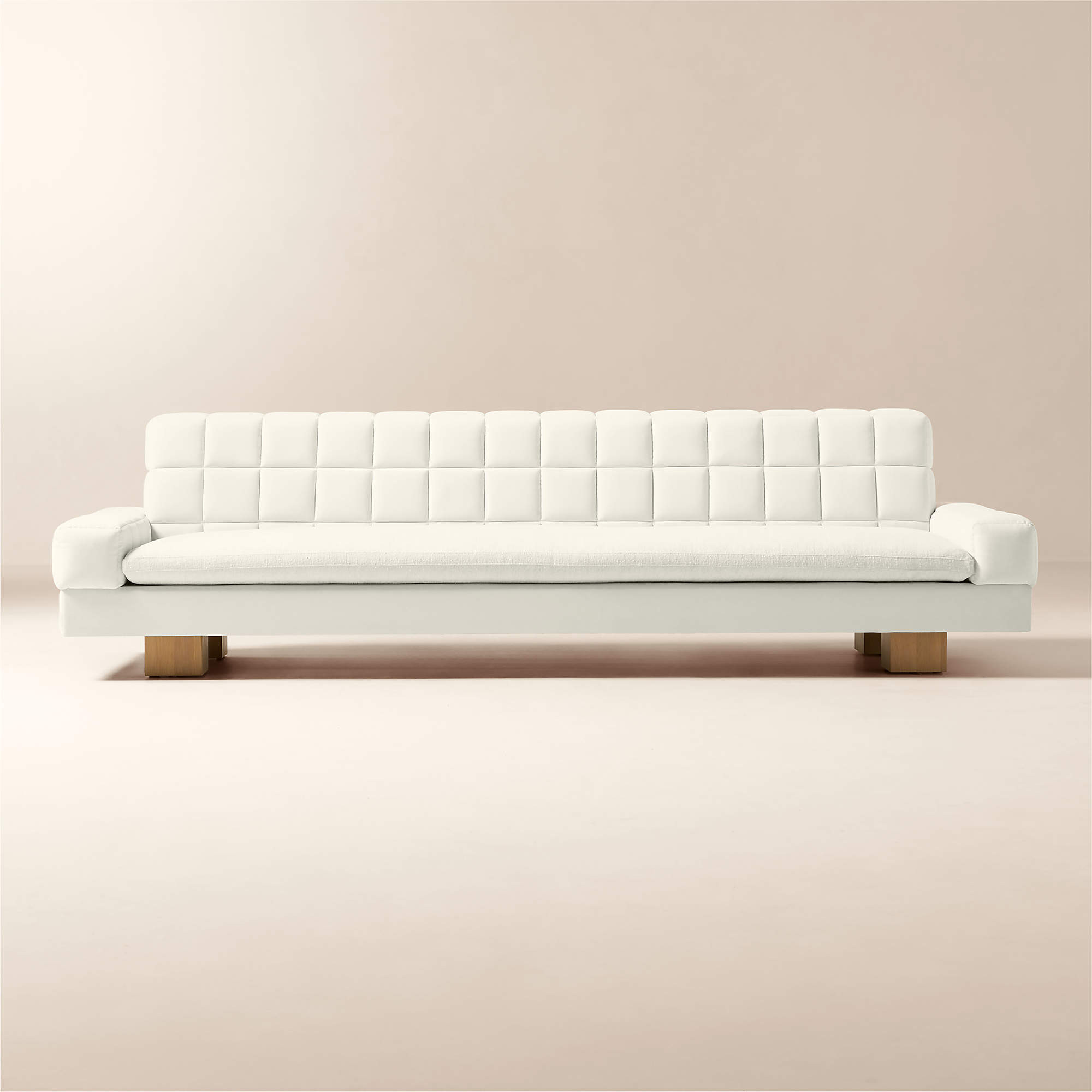 Kanan 112" Natural Quilted Dual Fabric Sofa by Kravitz Design + Reviews | CB2 | CB2