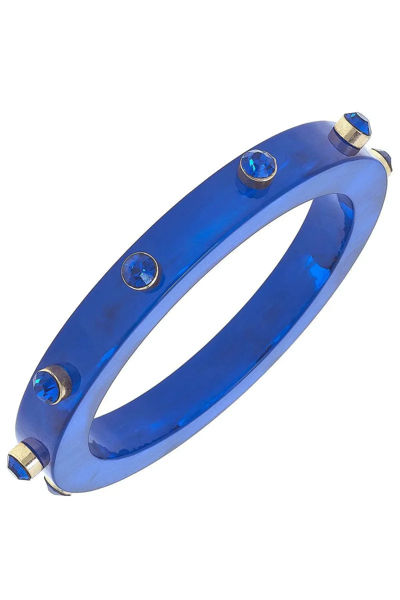 Renee Resin and Rhinestone Bangle in Blue | CANVAS