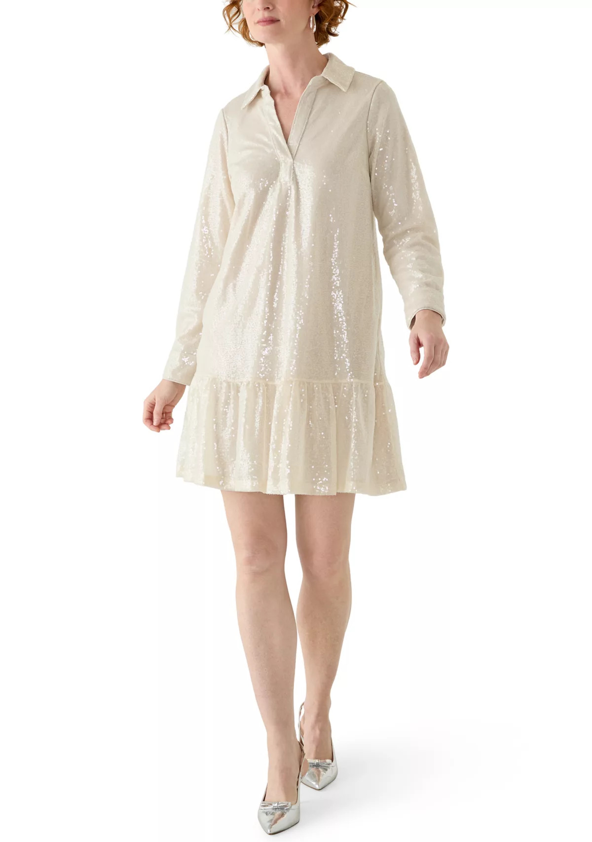 Women's Long Sleeve Sequin Shirtdress | Belk