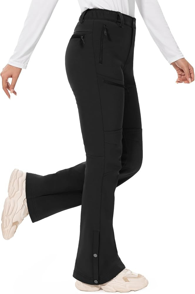 Hiauspor Womens-Snow-Ski-Pants-Fleece-Lined-Water-Resistant Insulated Thermal Flare Warm for Snow... | Amazon (US)