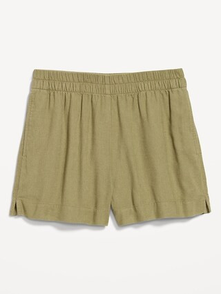 High-Waisted Beach Linen Pull-On Shorts | Old Navy (CA)