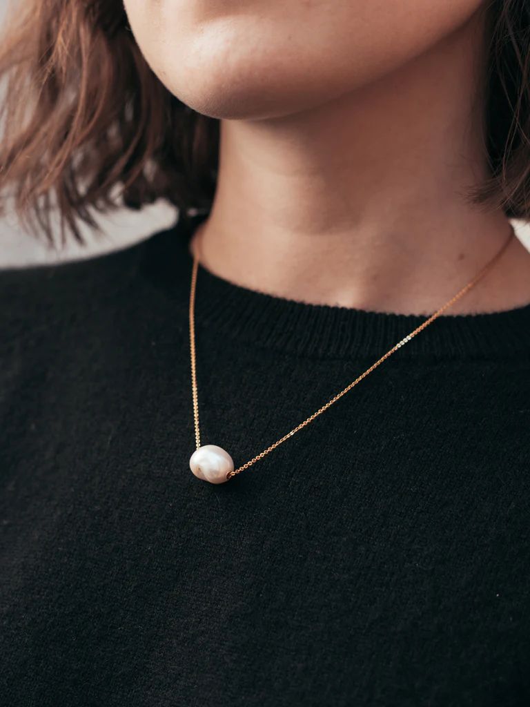 Baroque Pearl Necklace in Gold | Nacre, LLC