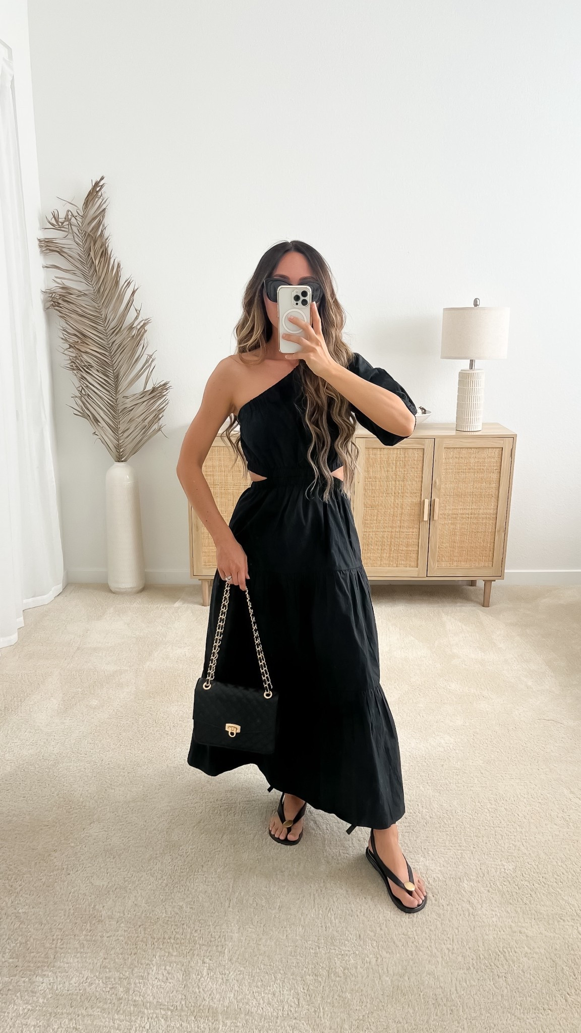 Such a cute summer dress for brunch or date night! I’m 5ft petite wearing size XXS | Summer outfit, summer brunch outfit, summer dress, midi dress, one shoulder midi dress, one shoulder dress, summer date night outfit, summer date outfit, travel outfit, vacation outfit, european summer outfit, elevated casual outfit, black dress, flip flops, strappy sandals, tie strap sandals, lace up sandals, thong sandals, summer sandals, summer shoe trends, quilted bag, quilted purse, summer dresses, casual outfits, summer wardrobe capsule essentials, summer wardrobe essentials, summer capsule essentials, Amazon fashion, Amazon dress, Amazon finds#LTKSummerEdit 

#LTKParties #LTKStyleTip #LTKSaleAlert #LTKShoeCrush #LTKSeasonal #LTKFindsUnder100 #LTKItBag #LTKFindsUnder50 #LTKTravel #LTKPetite