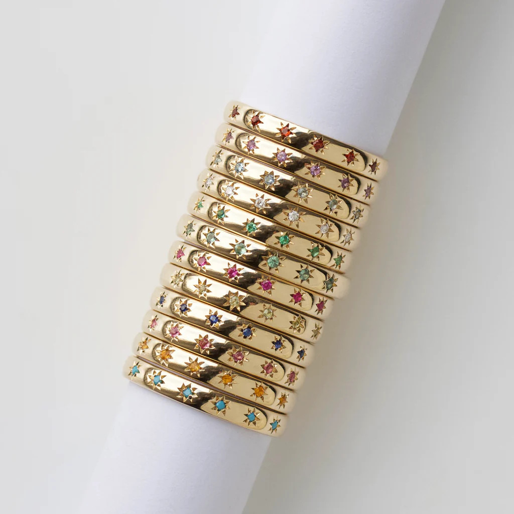 Icon Star Set Birthstone Band | Carrie Elizabeth