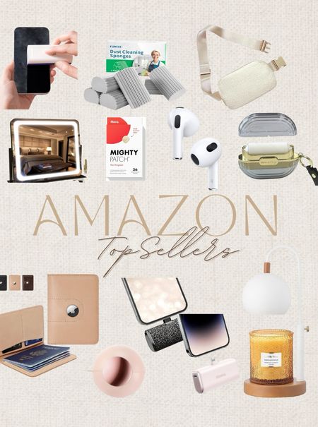 Amazon top sellers, best of Amazon, mirror, AirPod, phone charger, battery pack, lint roller, belt bag, candle warmer, mighty patch, best sellers, dusting, screen cleaner 

#LTKsalealert #LTKMostLoved #LTKhome