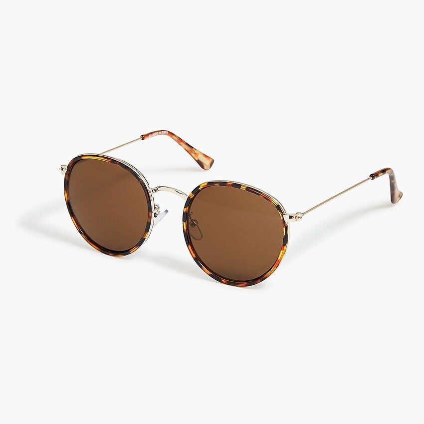 Rounded-frame tortoise sunglasses | J.Crew Factory