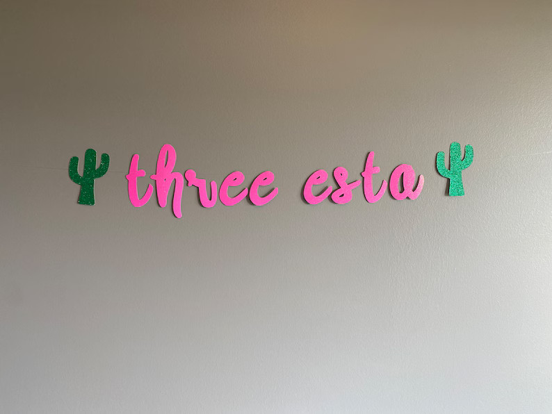 Three esta party decor, third birthday fiesta theme party, cactus themed birthday, fiesta decorat... | Etsy (US)