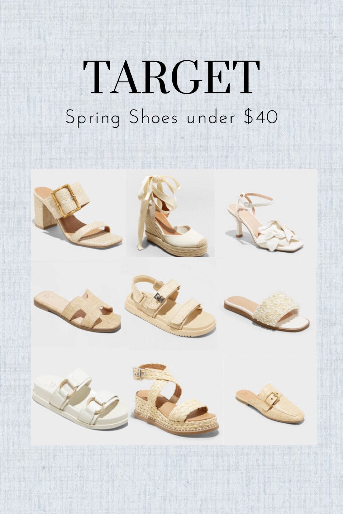 Classic spring shoes from Target for under $40. Sandals are currently 20% off! 

#LTKshoecrush #LTKfindsunder50 #LTKSpringSale