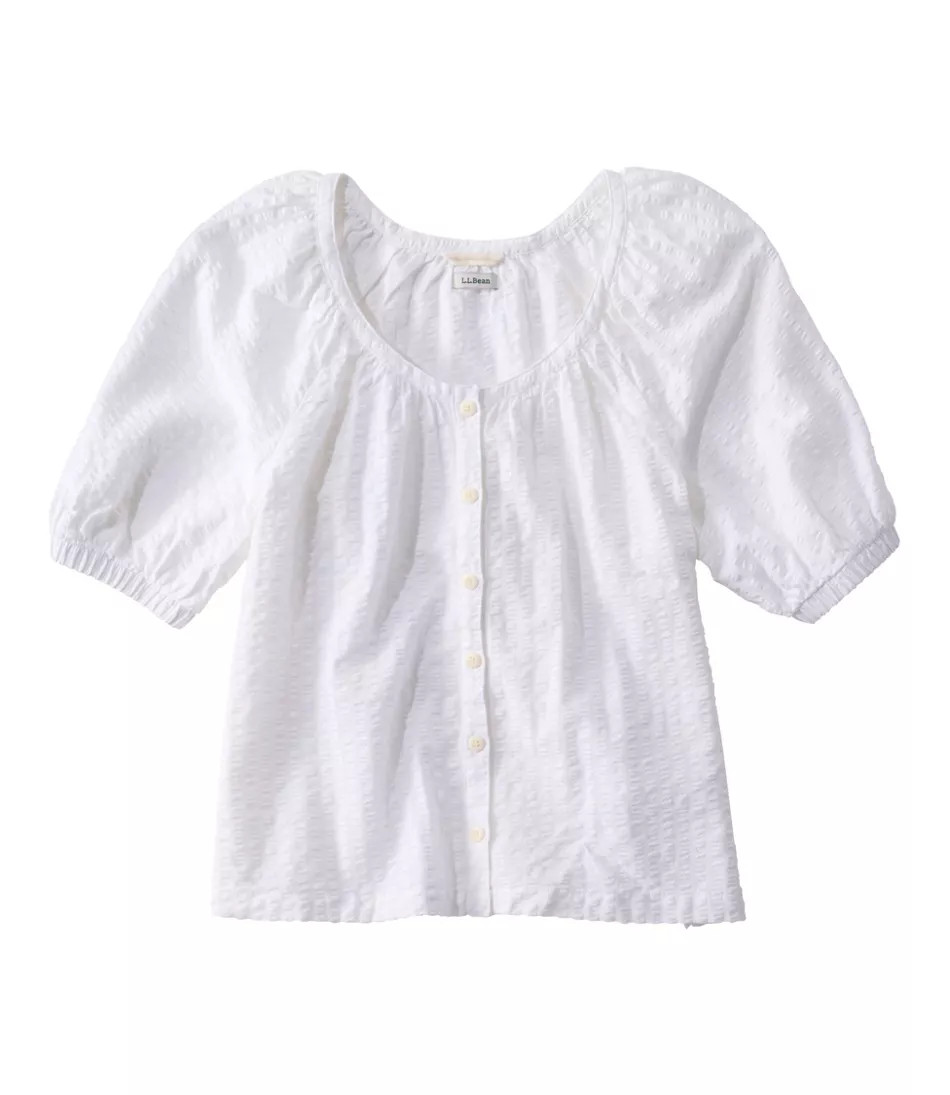 Women's Bean's Seacoast Seersucker Scoopneck Shirt | L.L. Bean